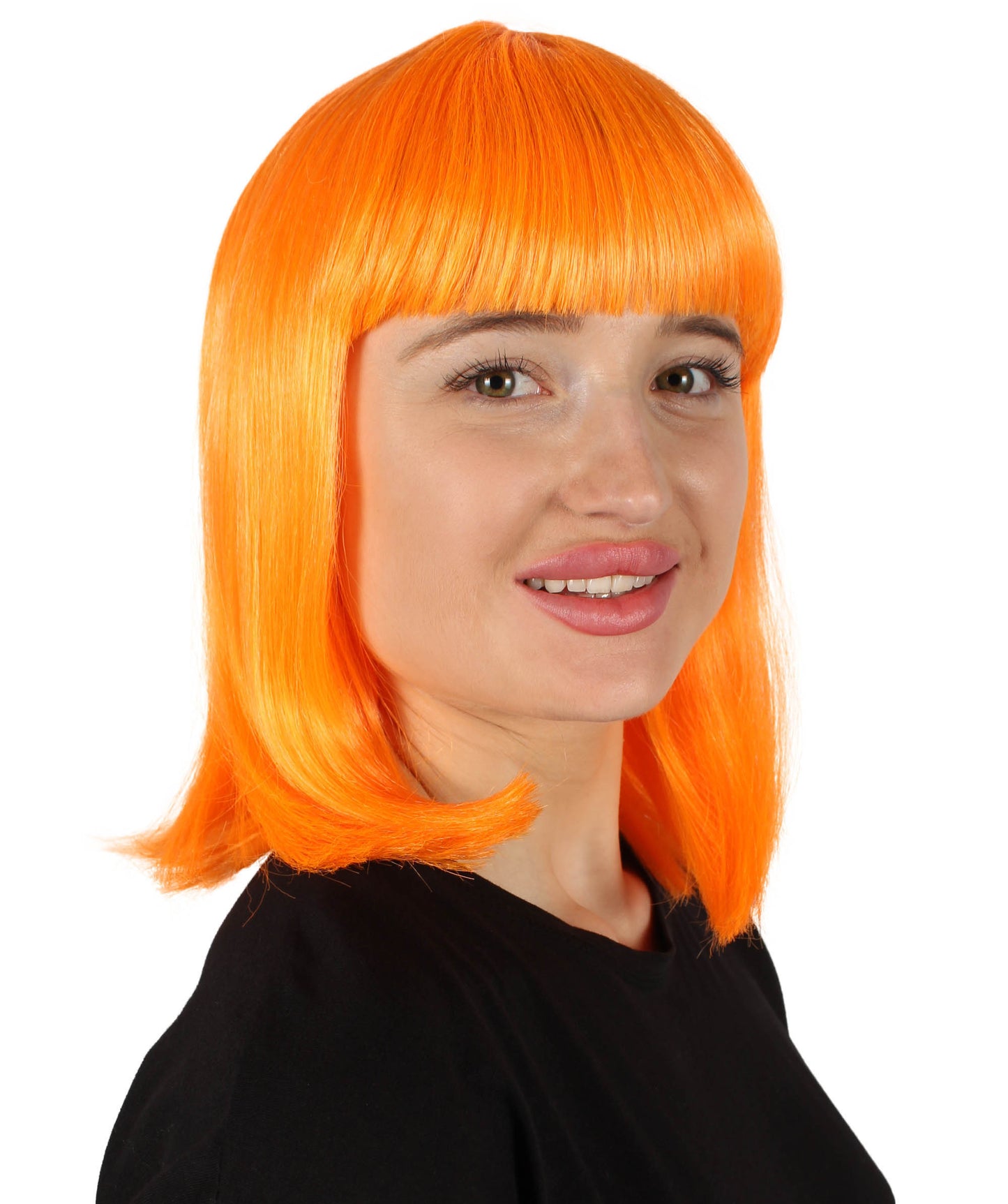 HPO Women's Shoulder Length Bob Wig Collection | Straight Halloween Wig Multiple Color Option | Premium Breathable Capless Cap