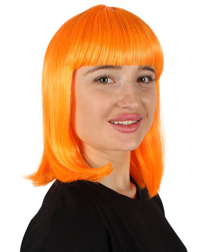HPO Women's Shoulder Length Bob Wig Collection | Straight Halloween Wig Multiple Color Option | Premium Breathable Capless Cap
