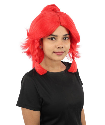 HPO Adult Women's Alien Nature Spirit Hair | Multiple Color Options | Soft Textured Bob with Beaded Braids, Heat Resistant Synthetic Fiber & Breathable Mesh | Halloween, Fantasy Roleplay, Themed Party, Theater & Carnival