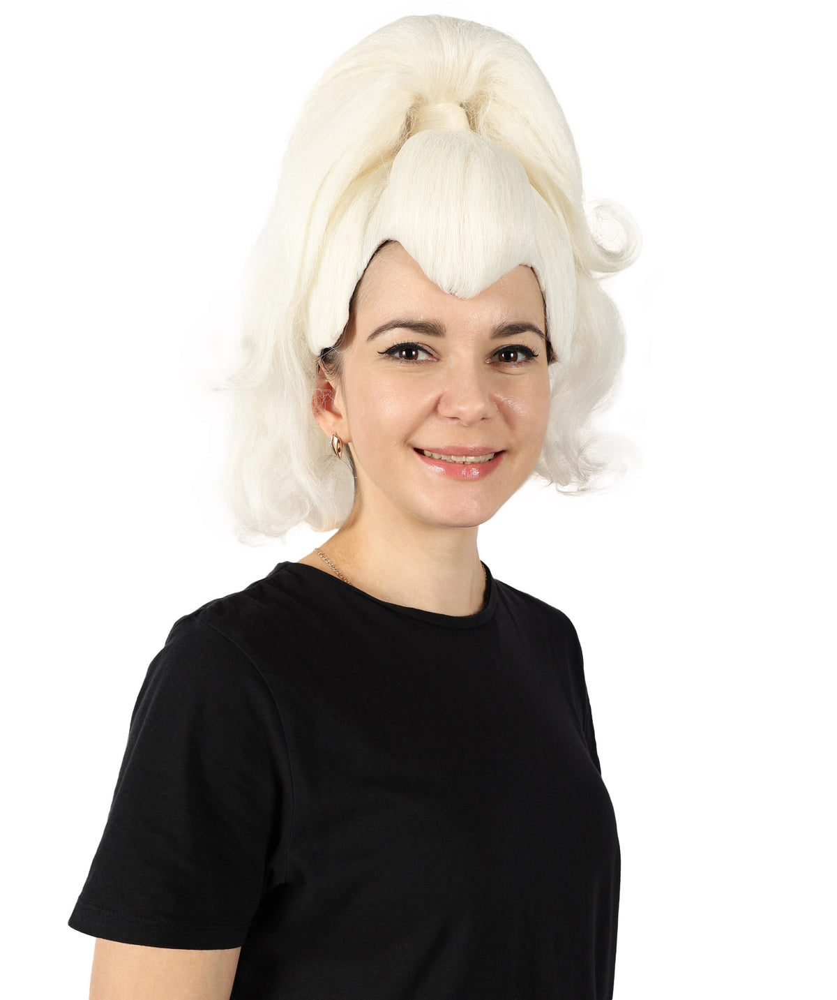 HPO Georgina Custom Wig for Women, White Wavy Elegant Styling, Premium Breathable Capless Cap with Flame Retardant Synthetic Fiber Hair