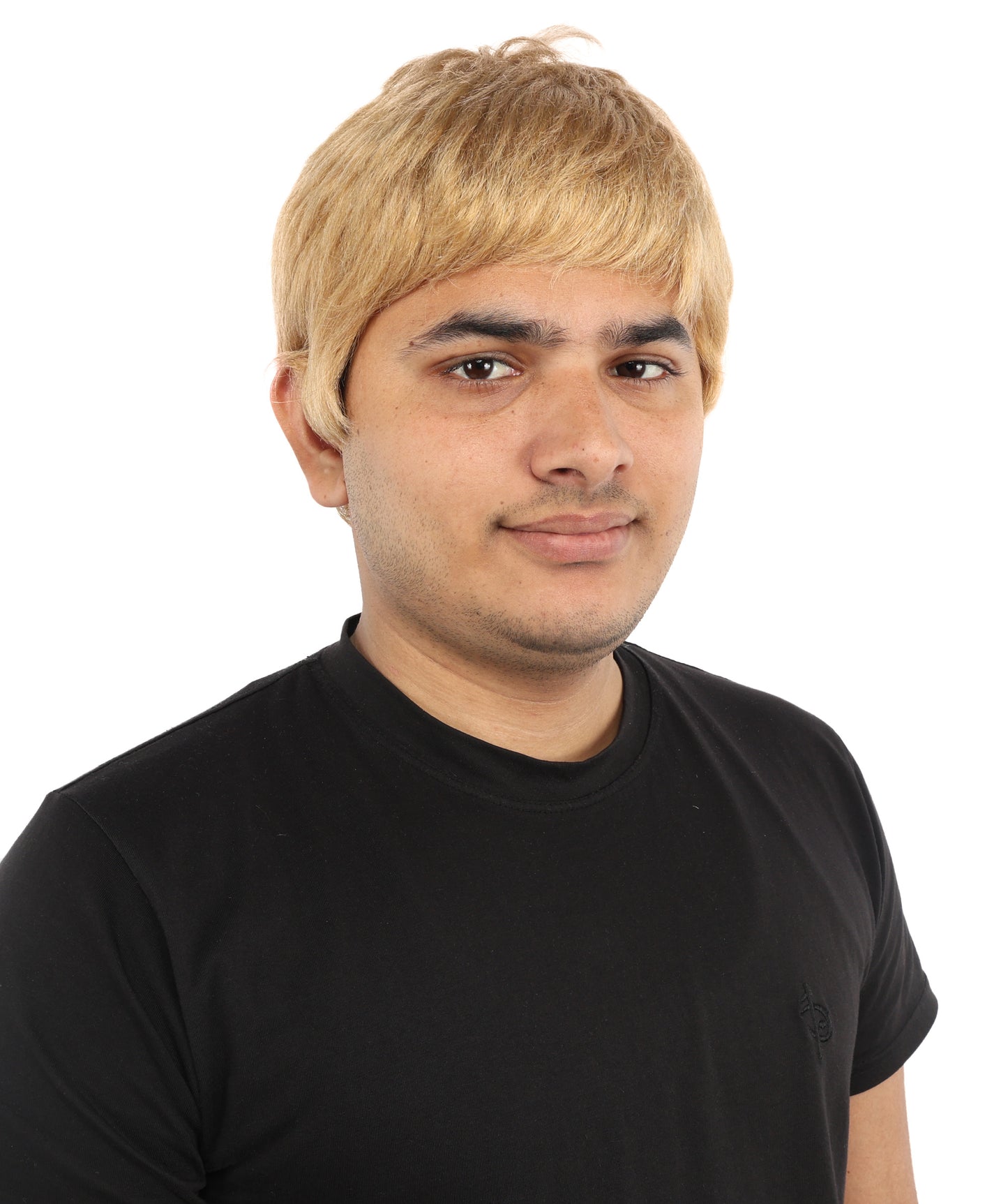 Short Layered Wig | 9 Inch Sandy Golden Blonde Textured Straight Fiber | Party Halloween Cosplay Theater Drag Performance Costume Events