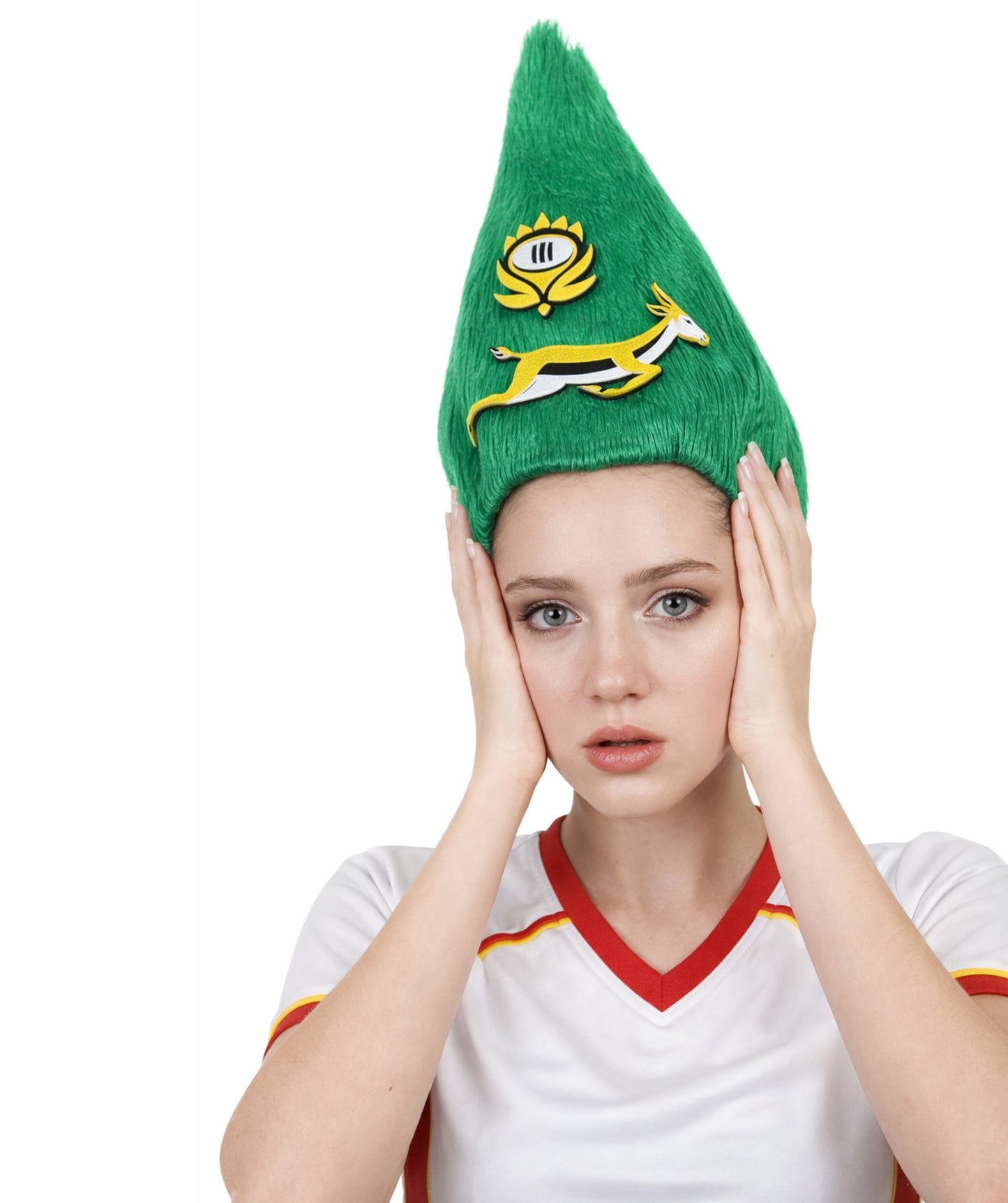 South Africa Flag Troll Wig | National Pride Green Sport Wig | Premium Breathable Capless Cap