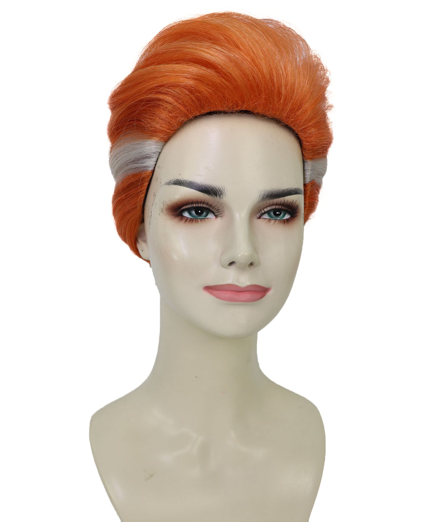 HPO Adult Women’s Animated Character Inspired Short Elegant Auburn Updo Wig | Ideal for Halloween | Breathable Cap