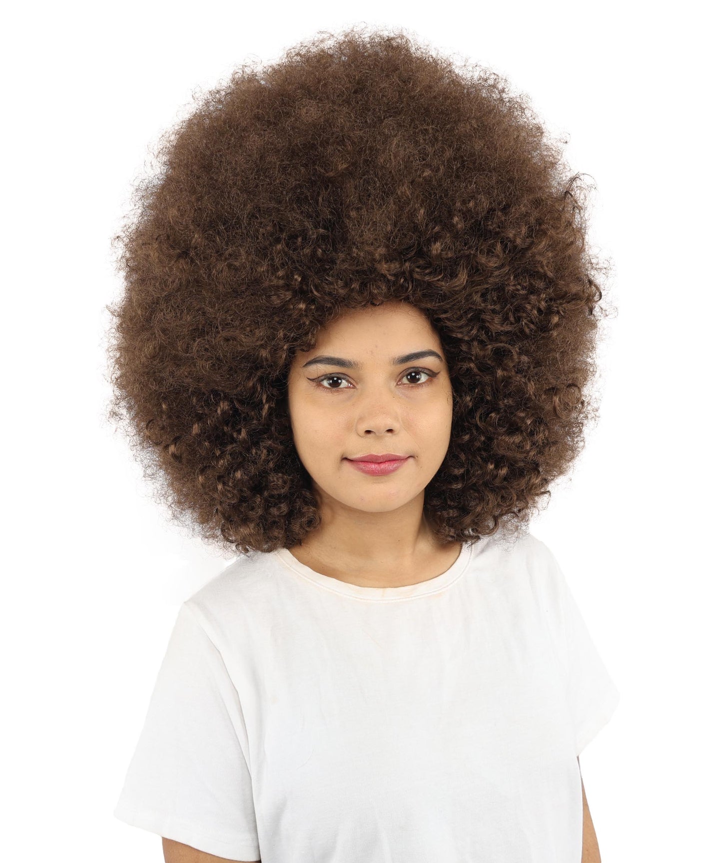 HPO Women's Giant White Glitter Afro Wig | Massive Puffy Sparkle Hair with Silver Sheen, Synthetic Fiber & Breathable Cap | Halloween, Troll Roleplay, 70s Disco Party, Theater & Funny Costume