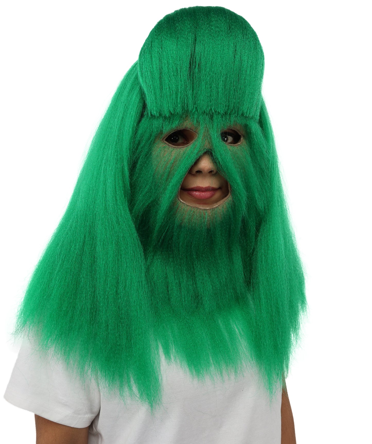 HPO Teen Extreme Hairy Person Costume Bundle & Mask Set - Full-Body Hair Suit Extra-Long Costume Wig for Halloween, Cosplay & Parties - Multiple Color Options