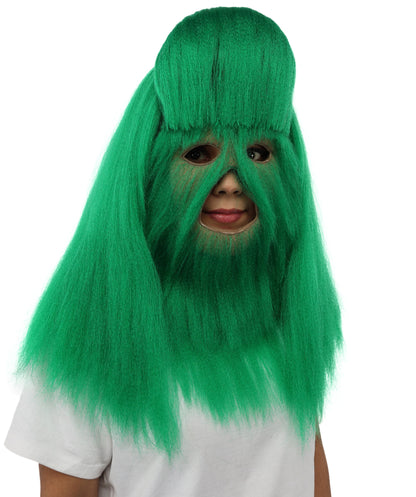 HPO Teen Extreme Hairy Person Costume Bundle & Mask Set - Full-Body Hair Suit Extra-Long Costume Wig for Halloween, Cosplay & Parties - Multiple Color Options