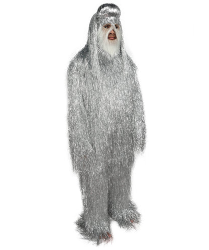 HPO Unisex Teen Extreme Tinsel Hairy Person Costume Bundle & Mask Set - Full-Body Tinsel Hair Suit Extra-Long Costume Wig for Halloween, Cosplay & Parties - Multiple Color Options