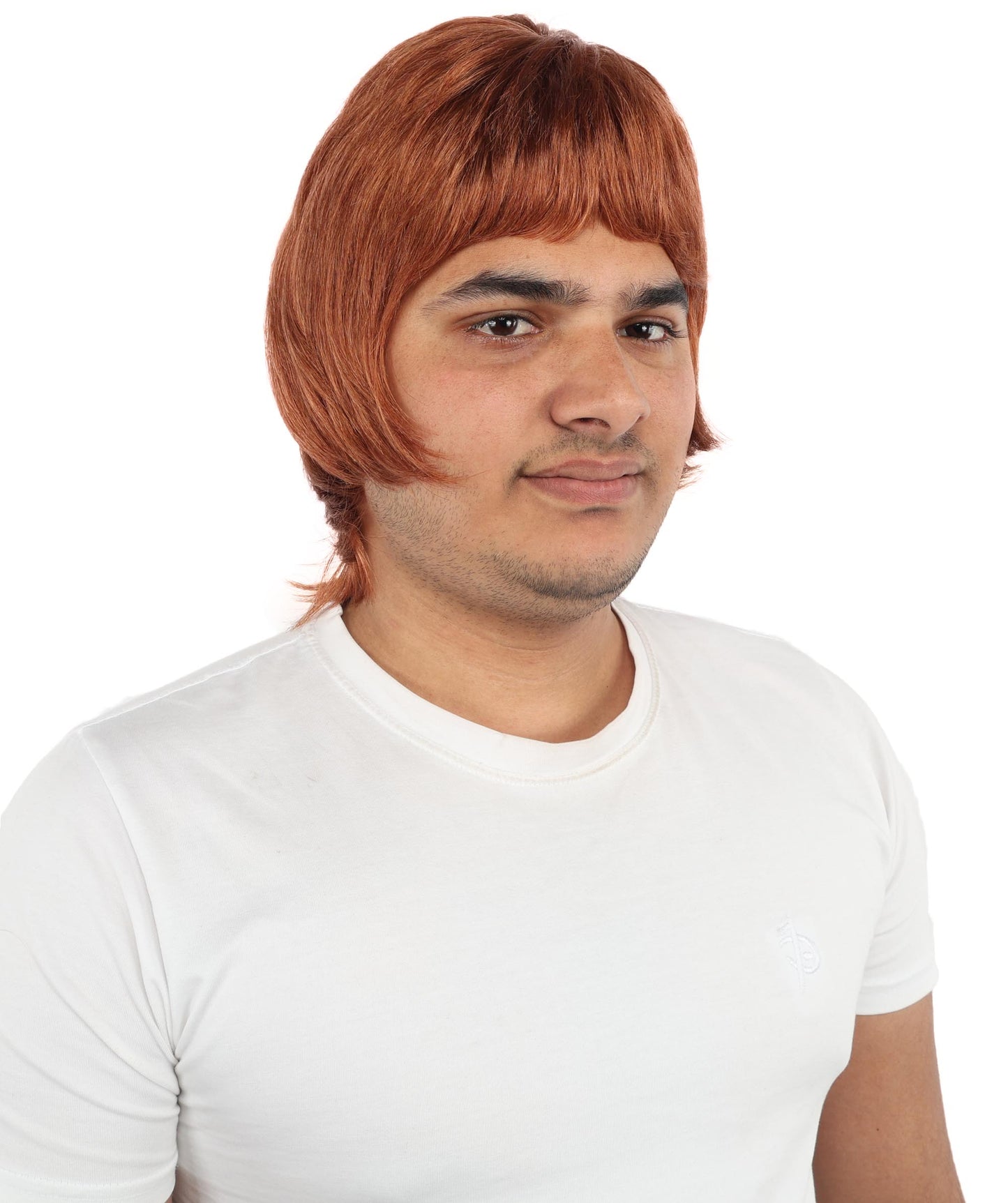 HPO Men's 90s Rocker Layered Wig – Auburn With Strawberry Blonde Mixed Hair with Britpop Inspired Look | Perfect for Cosplay, Themed Parties, and Fan Gatherings