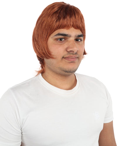 HPO Men's 90s Rocker Layered Wig – Auburn With Strawberry Blonde Mixed Hair with Britpop Inspired Look | Perfect for Cosplay, Themed Parties, and Fan Gatherings