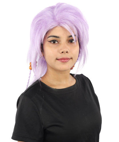 HPO Adult Women's Long Tribal Braided Wig | Multiple Color Options | Dark Shaggy Bob with Beaded Strands, Synthetic Fiber & Breathable Cap | Halloween, Sci-Fi Roleplay, Fantasy Costume
