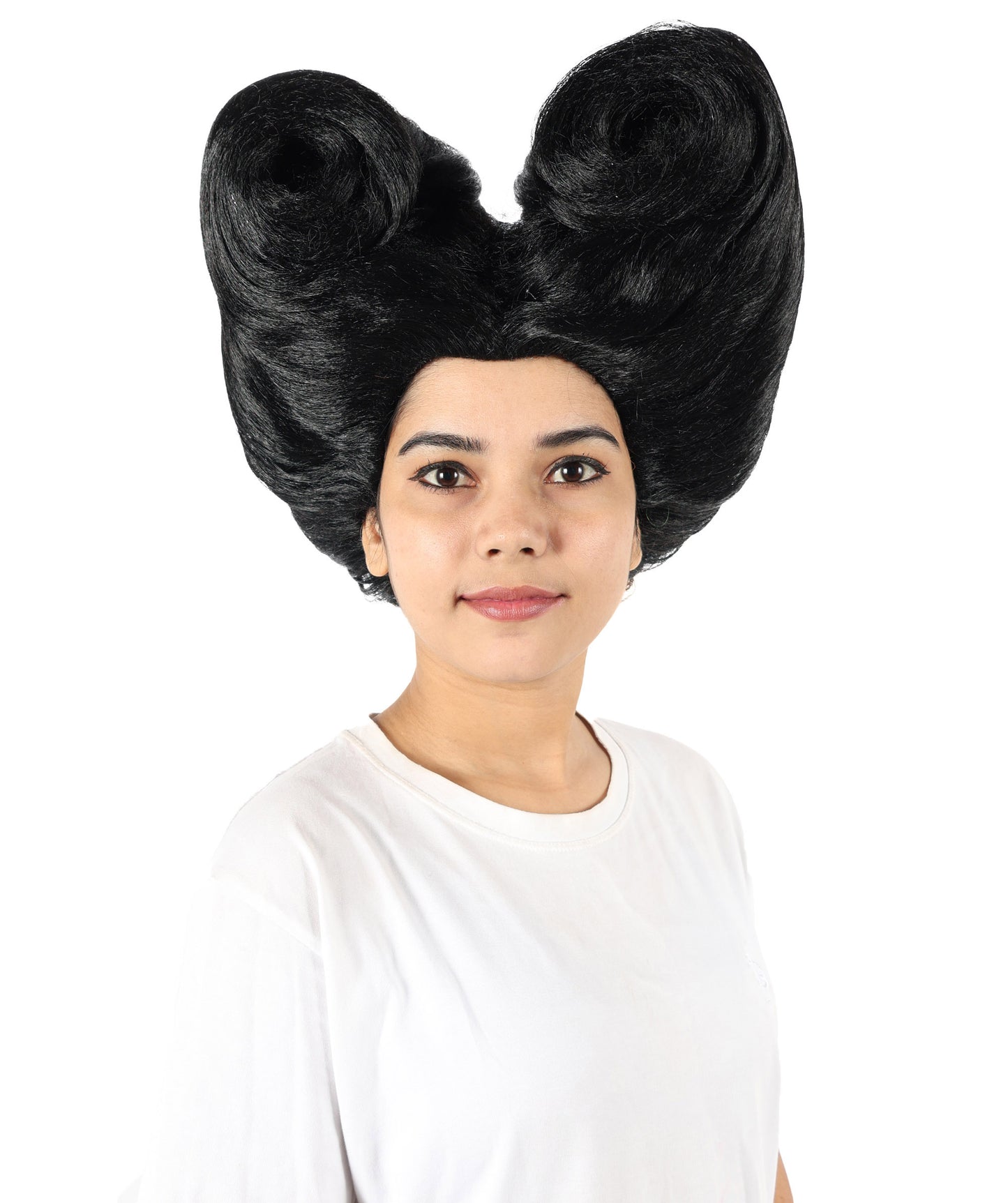 Women’s Supermodel Horn-shaped White Hair Updo Full Wig I Perfect for Halloween I Flame-retardant Synthetic Fiber