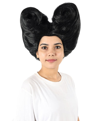 Women’s Supermodel Horn-shaped White Hair Updo Full Wig I Perfect for Halloween I Flame-retardant Synthetic Fiber