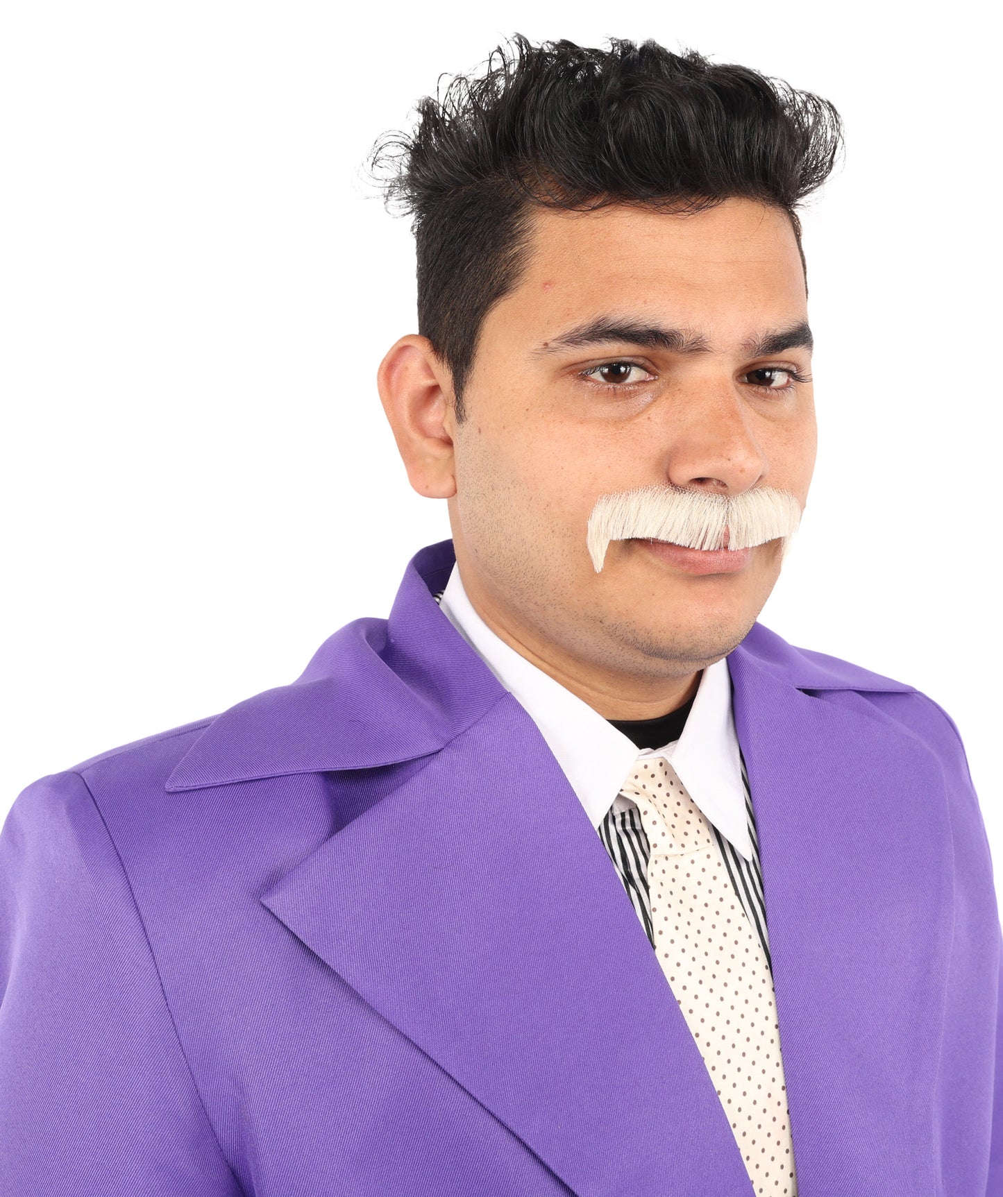 Premium Horseshoe Facial Hair White & Blonde Moustache | HPO