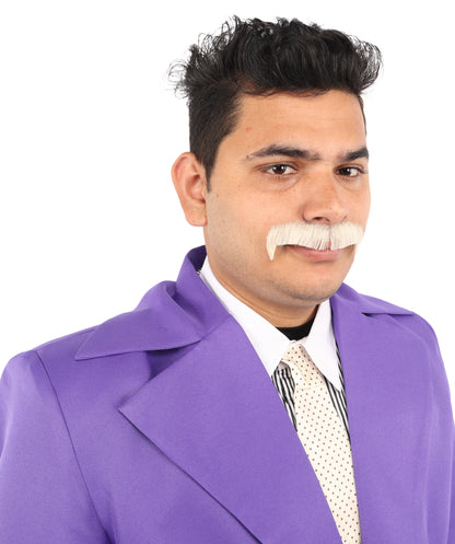 Premium Horseshoe Facial Hair White & Blonde Moustache | HPO