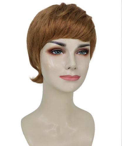 HPO Adult Women’s Chic Honey Blonde Pixie Cut Wig | Sleek Short Layered Style | Ideal for Halloween | Breathable Capless Cap