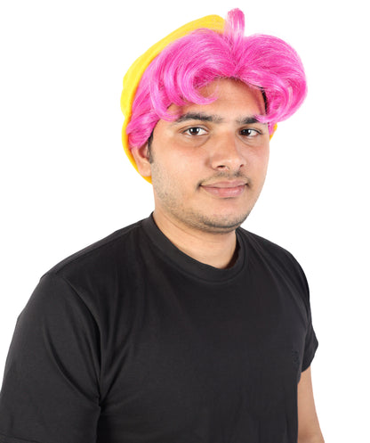 Fantasy Pop Idol Girl Wig with Hat | Long Straight Costume Hairpiece | Adjustable Breathable Cap for Halloween, Cosplay, Parties & Stage Events