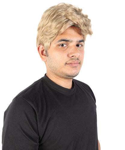 HPO Adult men's Elite Style Task Force Leader Wig | Sandy Ash Blonde Tactical Cosplay Wig with Adjustable Cap for Costume, Halloween & Conventions