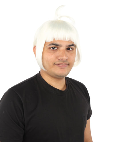 HPO Adult Men's Sleek Blunt Bob Wig | Multicolor Options | Solid color hue, create of synthetic fiber, straight smooth texture with bangs, breathable base | Party, Halloween, theater, drag, performance, costume events