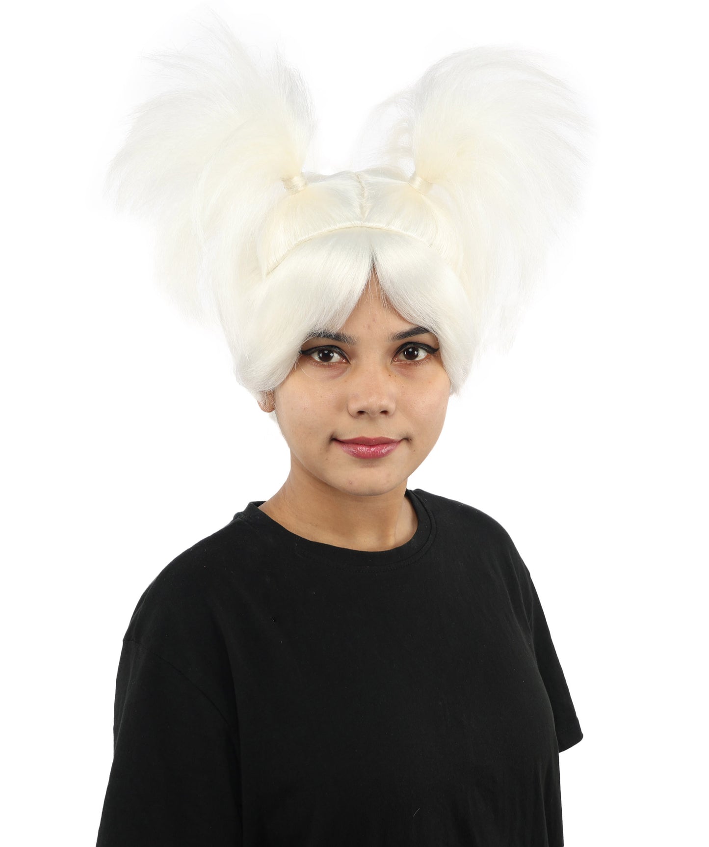 HPO Women’s 15-Inch Orange Spiky Troll Wig | Fun Animated Character | Bright and Bold Look for Halloween, Cosplay, and Themed Party