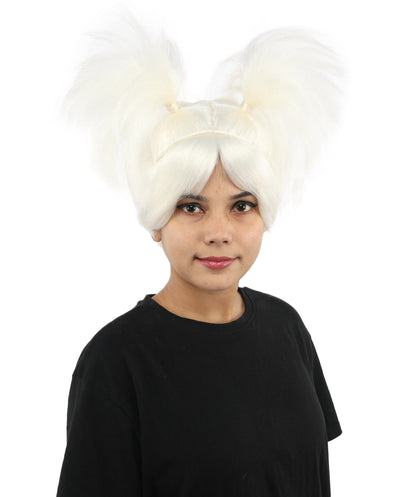 HPO Women’s 15-Inch Orange Spiky Troll Wig | Fun Animated Character | Bright and Bold Look for Halloween, Cosplay, and Themed Party