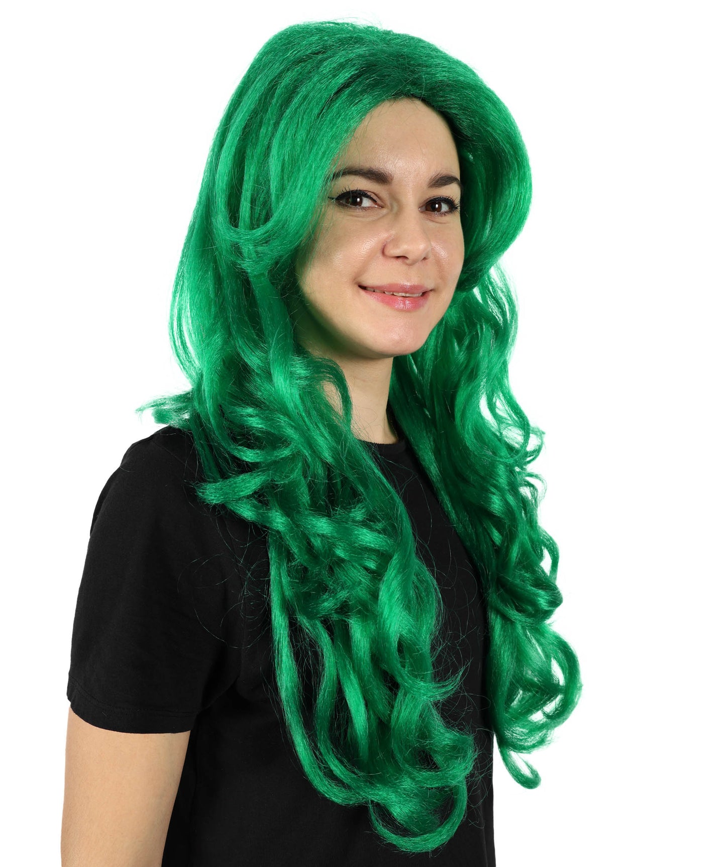 HPO Women’s 60cm Extra Long Wavy Green Wig | Mermaid-Inspired Fantasy Wig for Costume, Anime, and Themed Events