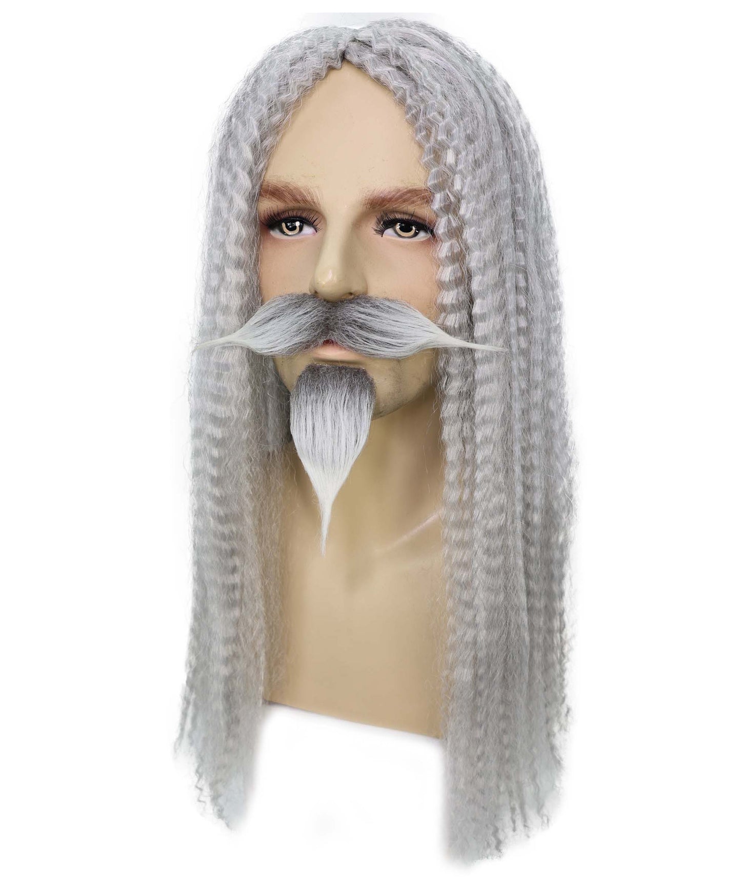 HPO Men's Curly Musketeer Wig Beard & Mustache Set | Multicolor Options | Halloween and Cosplay Wig | Flame-retardant Synthetic Fiber