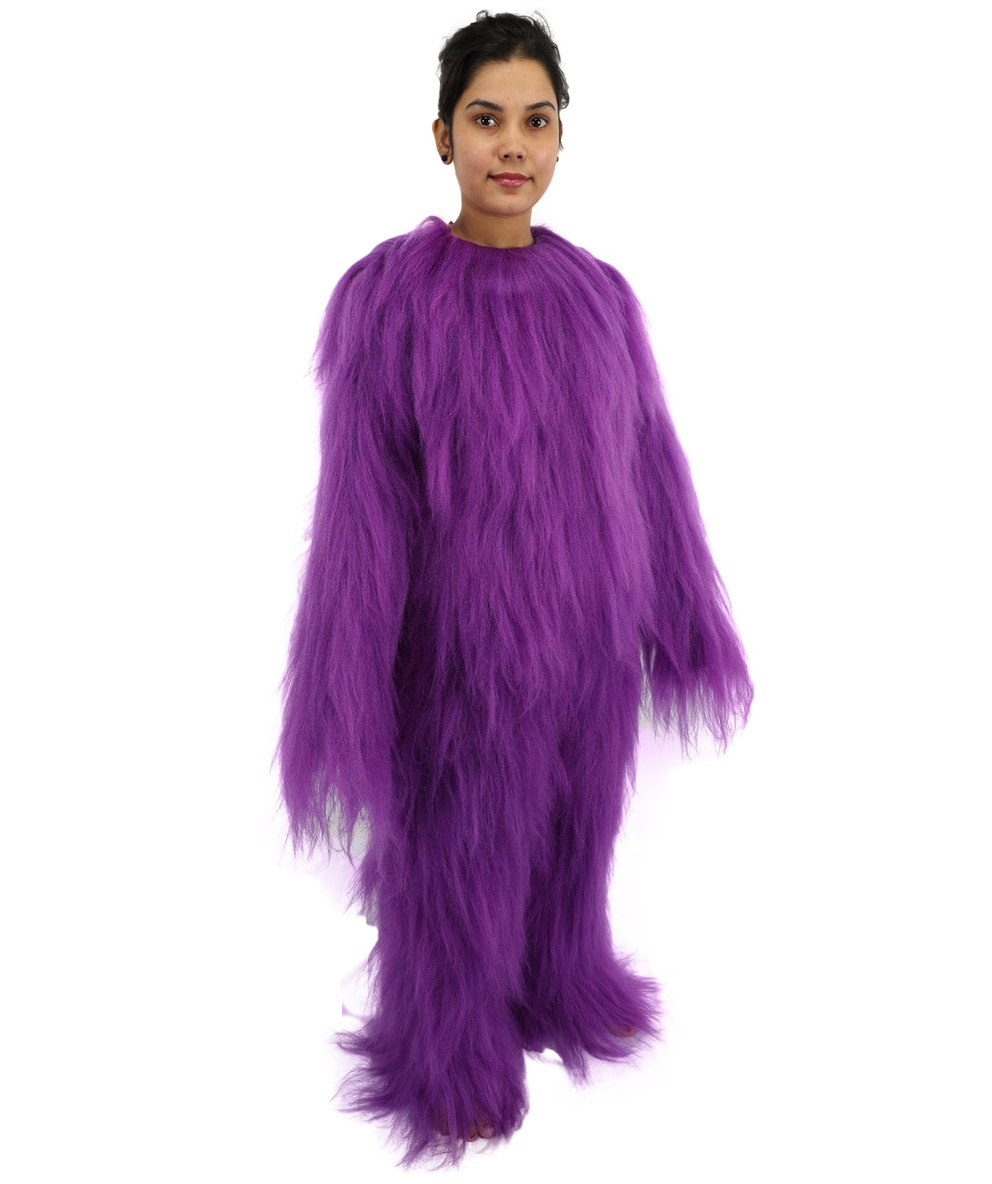 HPO Teen Extreme Hairy Person Costume Bundle & Mask Set - Full-Body Hair Suit Extra-Long Costume Wig for Halloween, Cosplay & Parties - Multiple Color Options