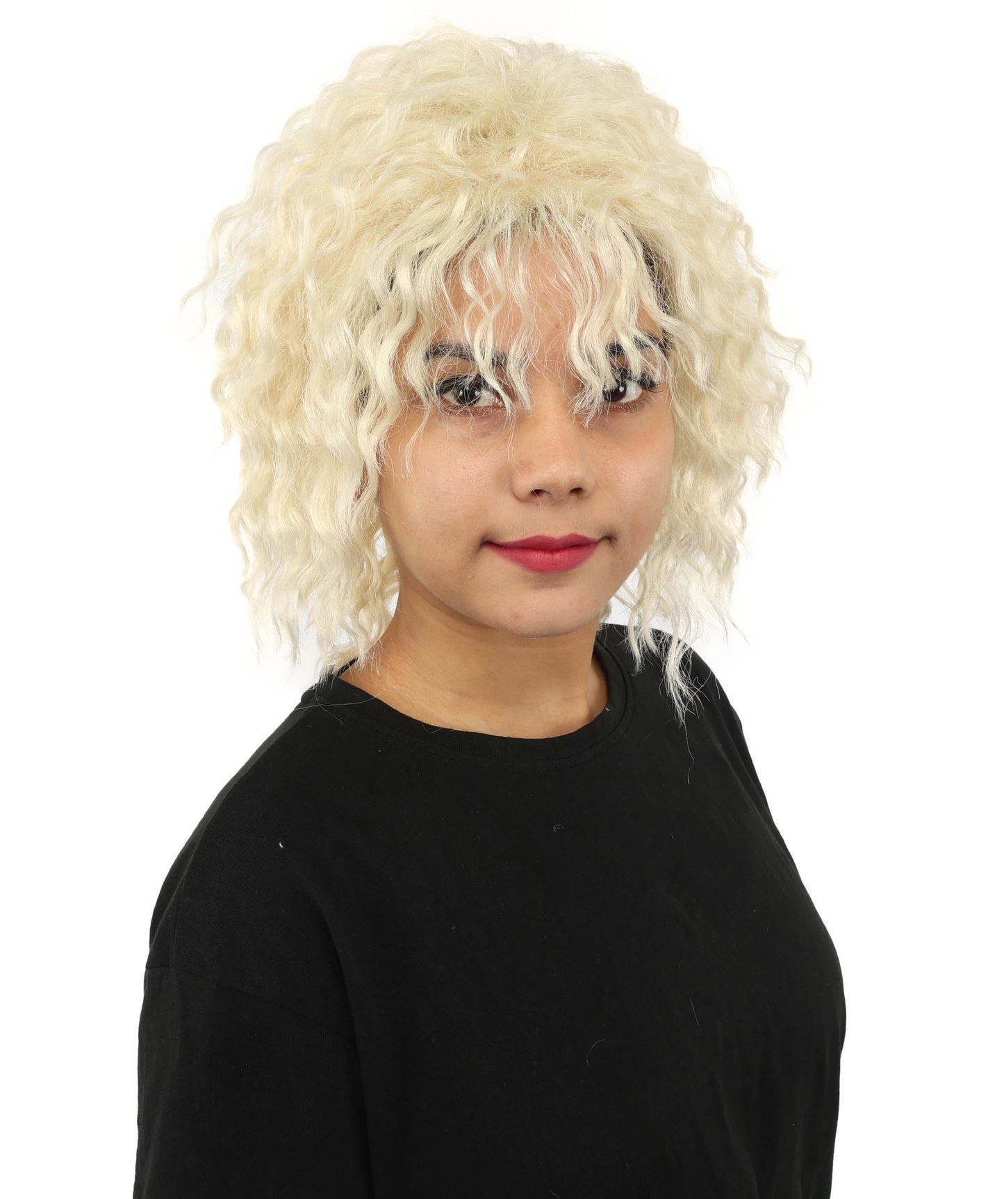 HPO Adult Women's Messy Teased Spiky Multicolor Wig | Curly Two-tone vibrant hue, create of synthetic fiber, extreme textured volume, breathable capless base | Party, Halloween, theater, drag, performance, costume events