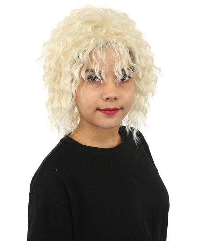 HPO Adult Women's Messy Teased Spiky Multicolor Wig | Curly Two-tone vibrant hue, create of synthetic fiber, extreme textured volume, breathable capless base | Party, Halloween, theater, drag, performance, costume events