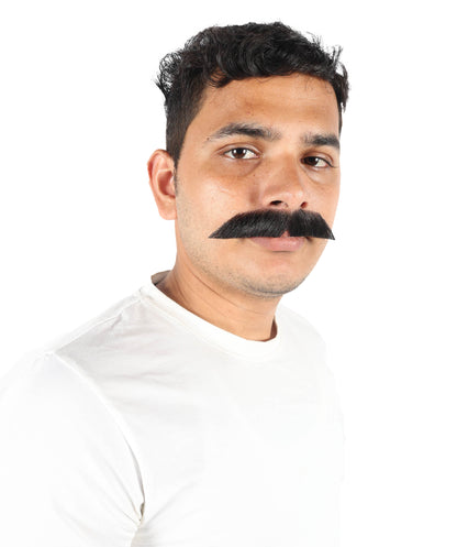 HPO Men's German Physicist Mustache Set Gray Fancy Facial Hair