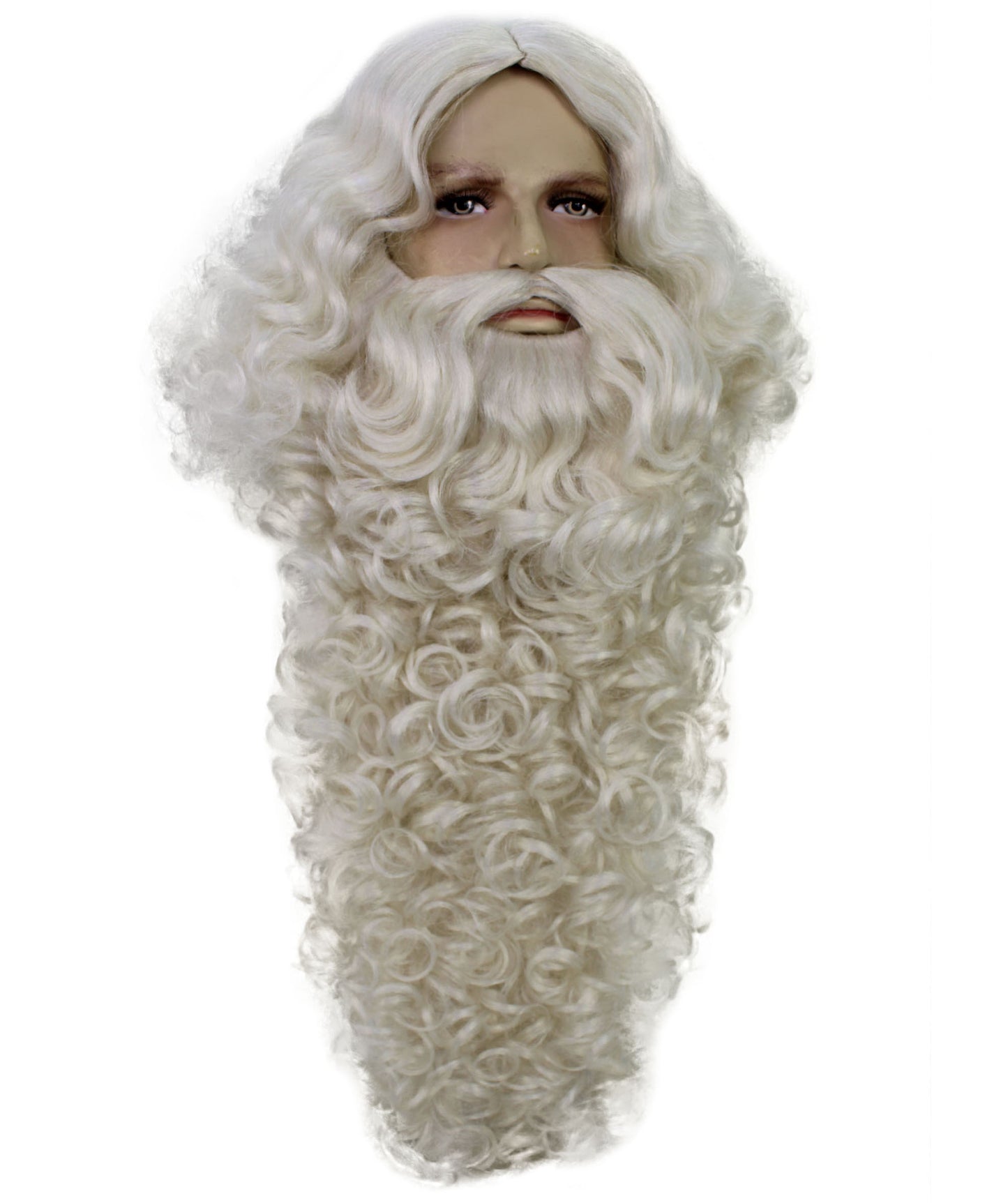 HPO Deluxe Long Santa Wig Beard & Mustache Set – Synthetic Costume Accessory