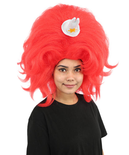 HPO Women's Long Red Bob Wig | Straight Shoulder-Length Black Hair with Blunt Bangs, Included Accessory Set & Breathable Cap | Halloween, Anime Roleplay, Costume Party & Daily Wear