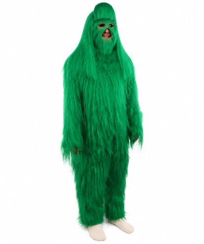 HPO Unisex Extreme Hairy Person Costume, Mask and Bundle - Full-Body Hair Suit Extra-Long Ash Brown Costume Wig for Halloween, Cosplay & Parties