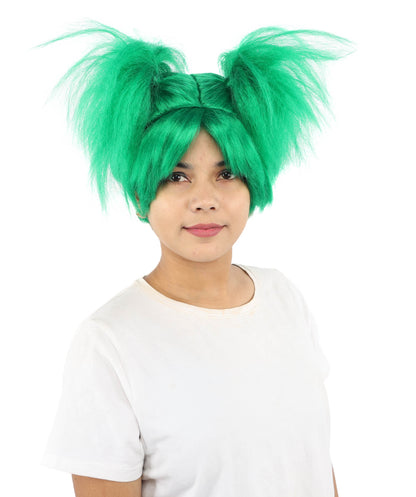HPO Women’s 15-Inch Orange Spiky Troll Wig | Fun Animated Character | Bright and Bold Look for Halloween, Cosplay, and Themed Party