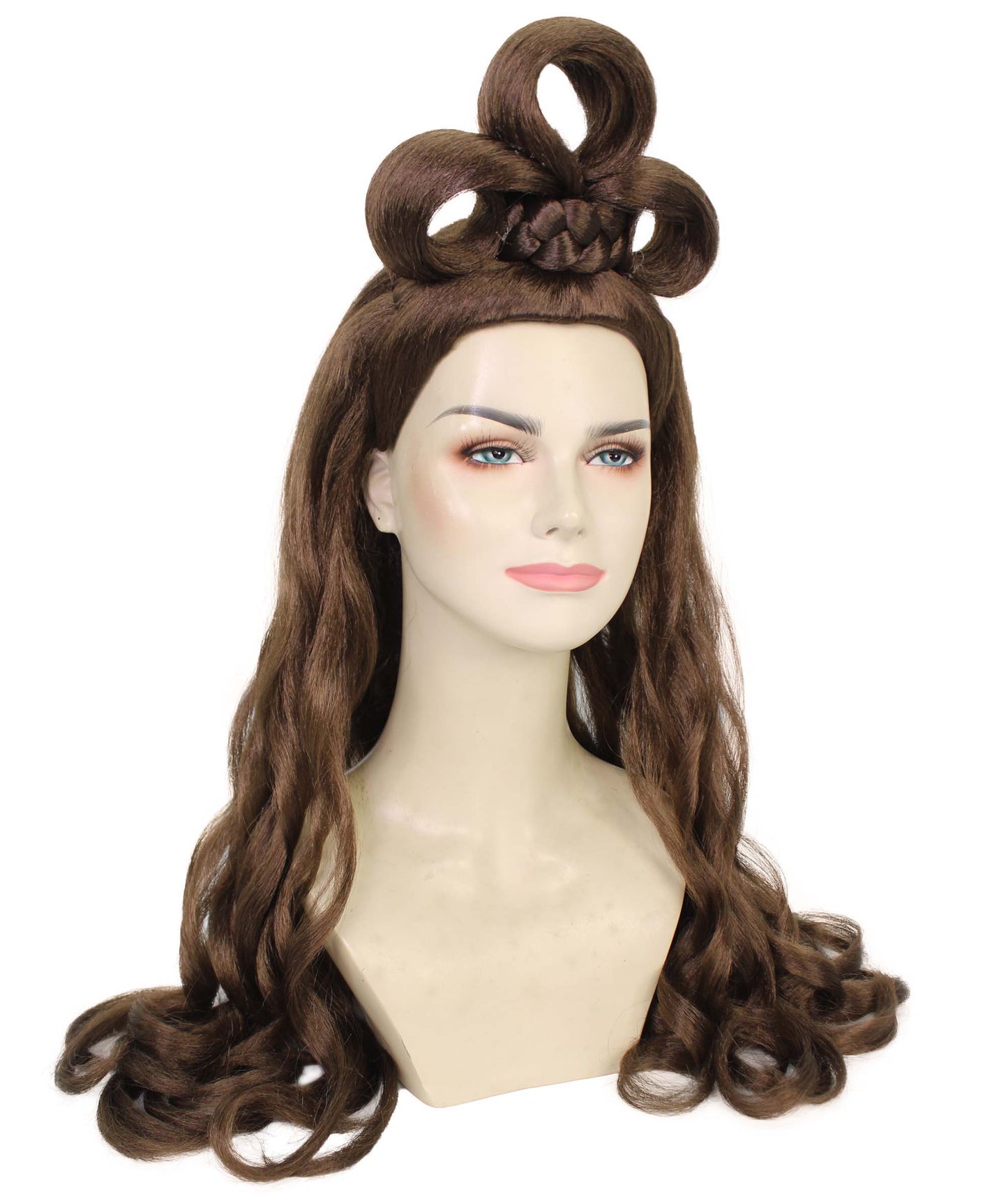 HPO Women's Long Curl Wig with Ring , Multiple Color Options , Flame-retardant Synthetic Fiber