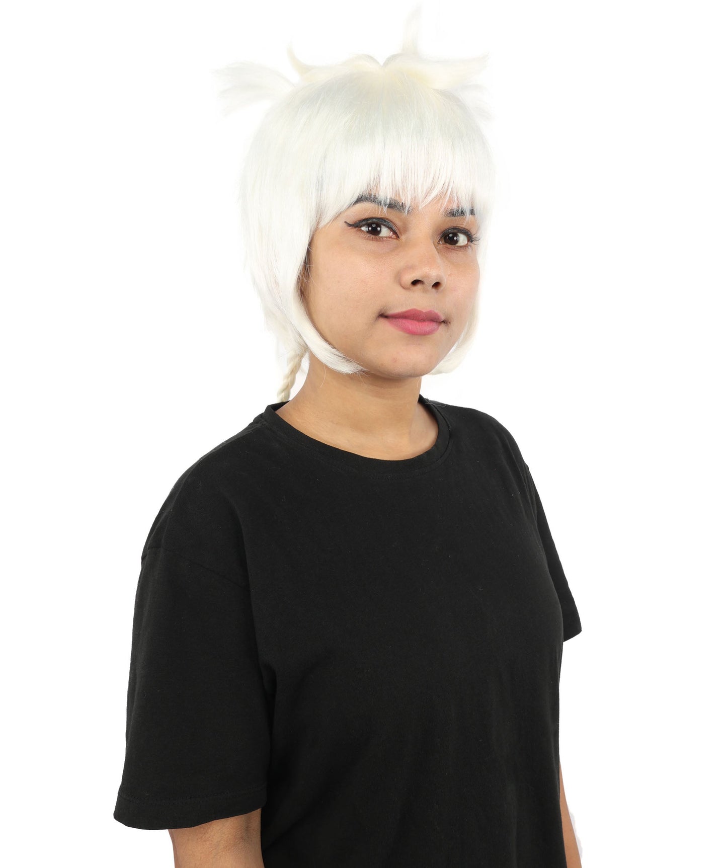 HPO Adult Women's Animal Ear Braided Wig | Multiple Color Options | Synthetic fiber, short bob with sculpted ears and long micro-braids, breathable base | Party, Halloween, theater, drag, performance, costume events