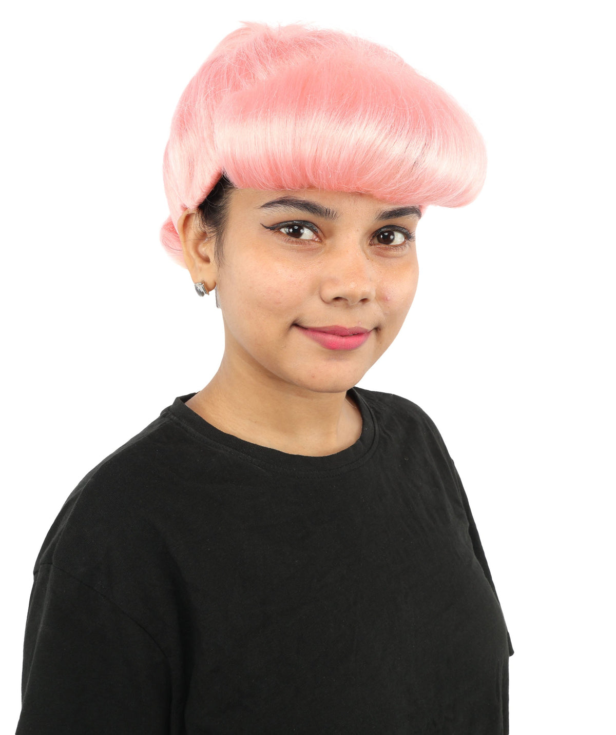HPO Adult Women's Retro Pin-Up Wig | Multicolor Options, create of synthetic fiber, vintage curled bumper bangs with rolled back, breathable base | Party, Halloween, theater, drag, performance, costume events