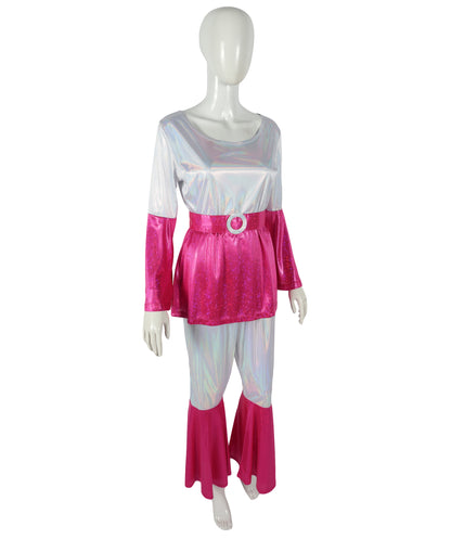 HPO Adult Women’s Retro Sparkle Dance Dress | Sequin Party Outfit with Comfortable Jersey Lining | Perfect for Halloween, Cosplay & Stage