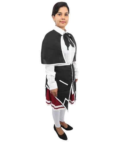 HPO Women's Anime Manga Series Protagonist Red Uniform Costume Set, Suitable for Halloween, Flame-retardant Synthetic Fabric