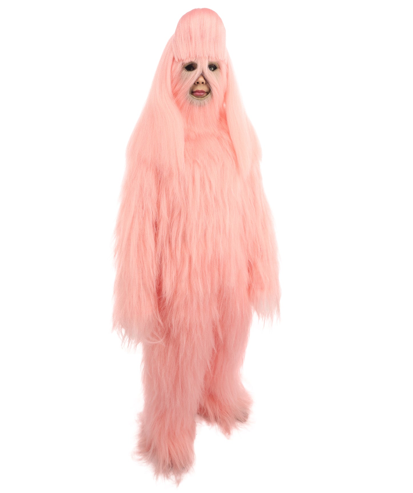 HPO Teen Extreme Hairy Person Costume Bundle & Mask Set - Full-Body Hair Suit Extra-Long Costume Wig for Halloween, Cosplay & Parties - Multiple Color Options