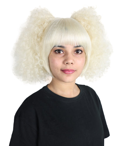 HPO Women’s Pop Diva Inspired Wig | Blonde Voluminous Pigtails |  Hairpiece for Cosplay, Halloween, Parties & Stage