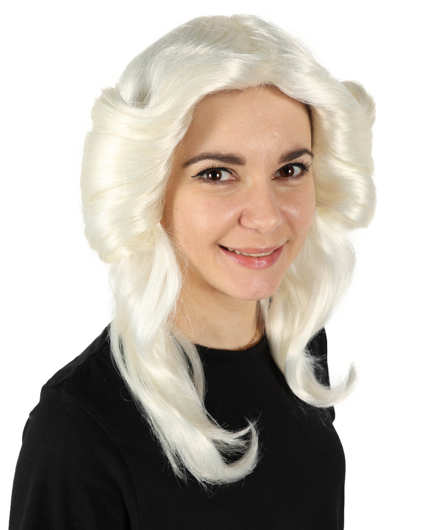 HPO Women's 70's Flick Multiple Color Retro Wig, Flame-retardant Synthetic Fiber