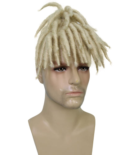 HPO Men’s American Rapper Dark Blue Dreadlock Updo Wig I Non-flammable Synthetic Fiber Wig