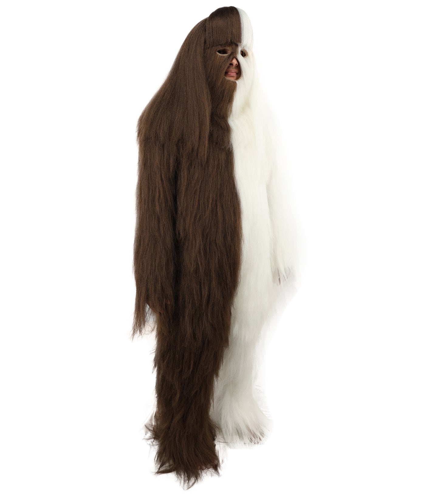 HPO  Extreme Hairy Person Two Part Costume, Mask and Bundle Set - Full-Body Hair Suit Extra-Long Costume Wig for Halloween, Cosplay & Parties - Multiple Color Options
