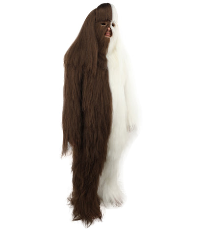 HPO  Extreme Hairy Person Two Part Costume, Mask and Bundle Set - Full-Body Hair Suit Extra-Long Costume Wig for Halloween, Cosplay & Parties - Multiple Color Options