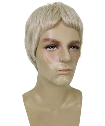 Men’s Short Blonde Buzz Cut Wig | Rapper Inspired Synthetic Hairpiece | Halloween, Stage Performance & Party  Wig