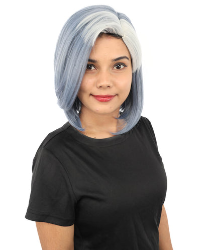 HPO Women's Voluminous Bob Multicolor Wig | Striking dual-tone hue, create of synthetic fiber, smooth full texture, breathable base | Party, Halloween, theater, drag, performance, costume events