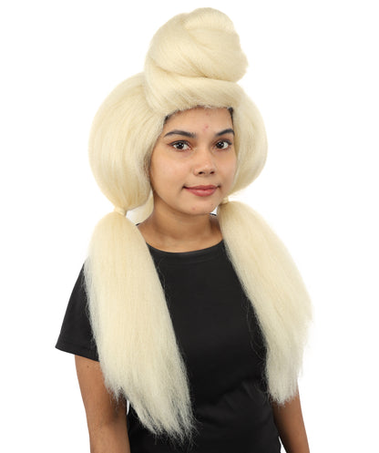 HPO Women’s High Volume Extra Long Yarn Twisted Bun Wig – Multiple Color Options | Bubble Ponytails Hairpiece with Capless Cap | Statement Headpiece for Halloween, Cosplay, Theater and Drag Looks
