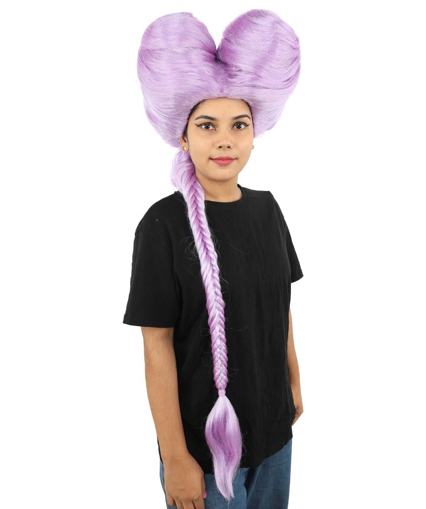 HPO Women’s Extra Long Golden Brown Count Dracula Wig | 42 Inch Synthetic Hairpiece Ideal for Gothic Noble Costume Halloween Cosplay Party Fancy Dress