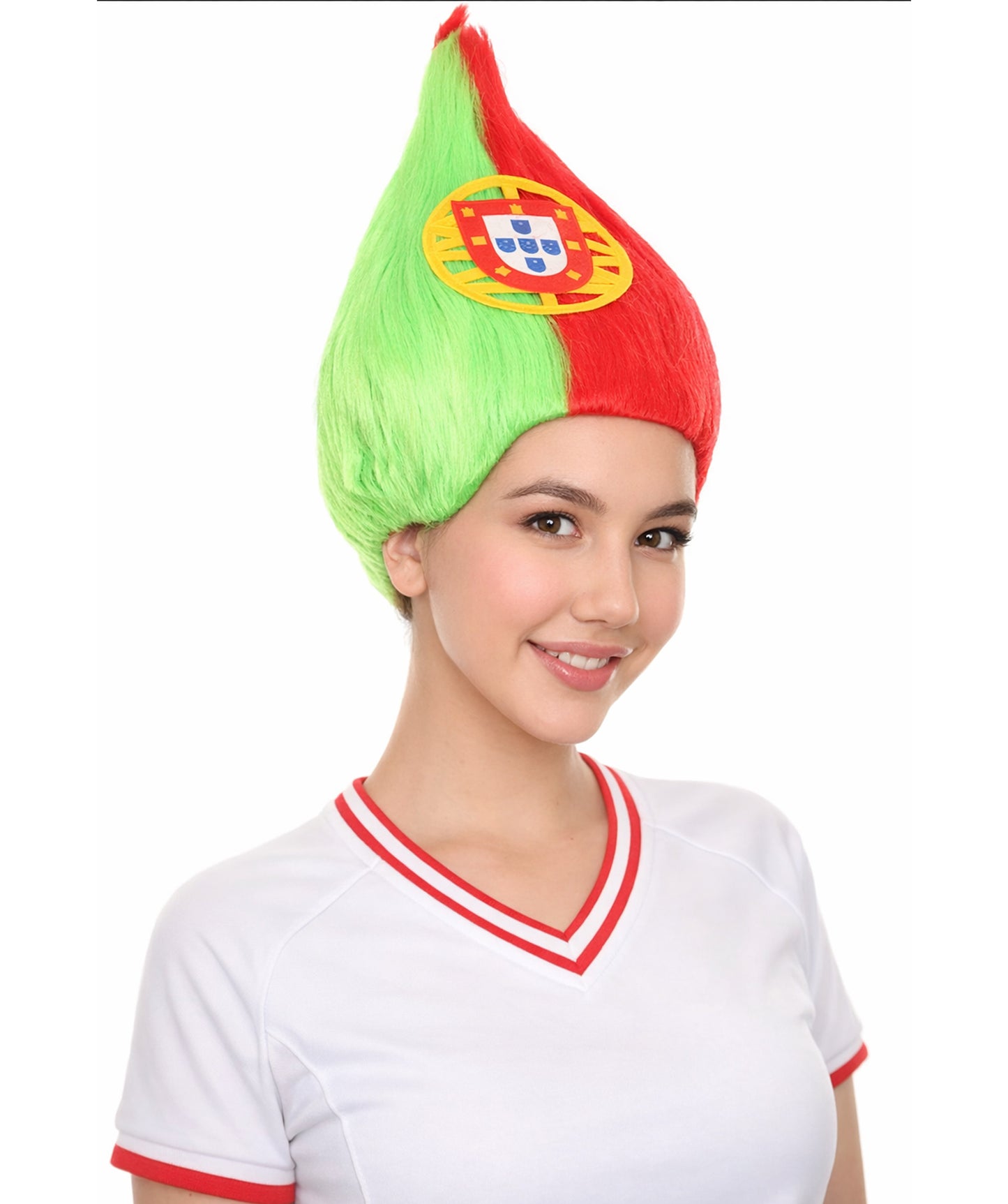 Portugal Flag Sports Troll Wig | Premium Breathable Capless Cap